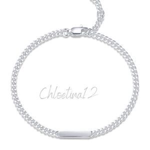 New Silver Plated Cuban Chain Link Bracelet